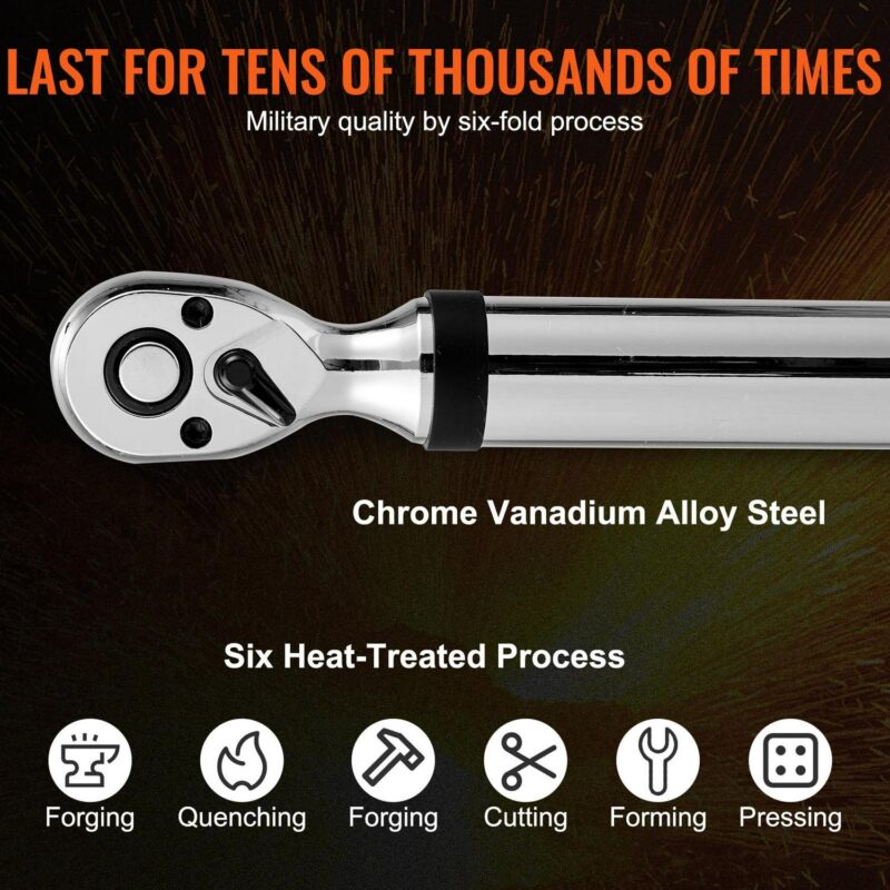 BENTISM Digital Torque Wrench, 3/8  Drive Electronic Torque Wrench, Torque Wrench Kit 3.7-37ft.lb/5-50n.m Torque Range Accurate to A+-2%, 3-Mode Adjustable Torque Wrench Set with LED Buzzer Calibration - Image 3