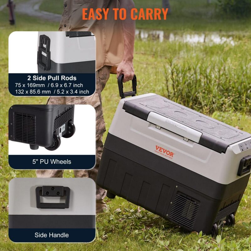 BENTISM Portable Refrigerators, Plastic Black, 26.8 x 14.2 x 16.5 Inch, 33.7 lbs - Image 3