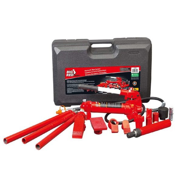 BIG RED 4 Ton Red Hydraulic Steel Auto Body Frame Repair Kit Tool,DMT70401S