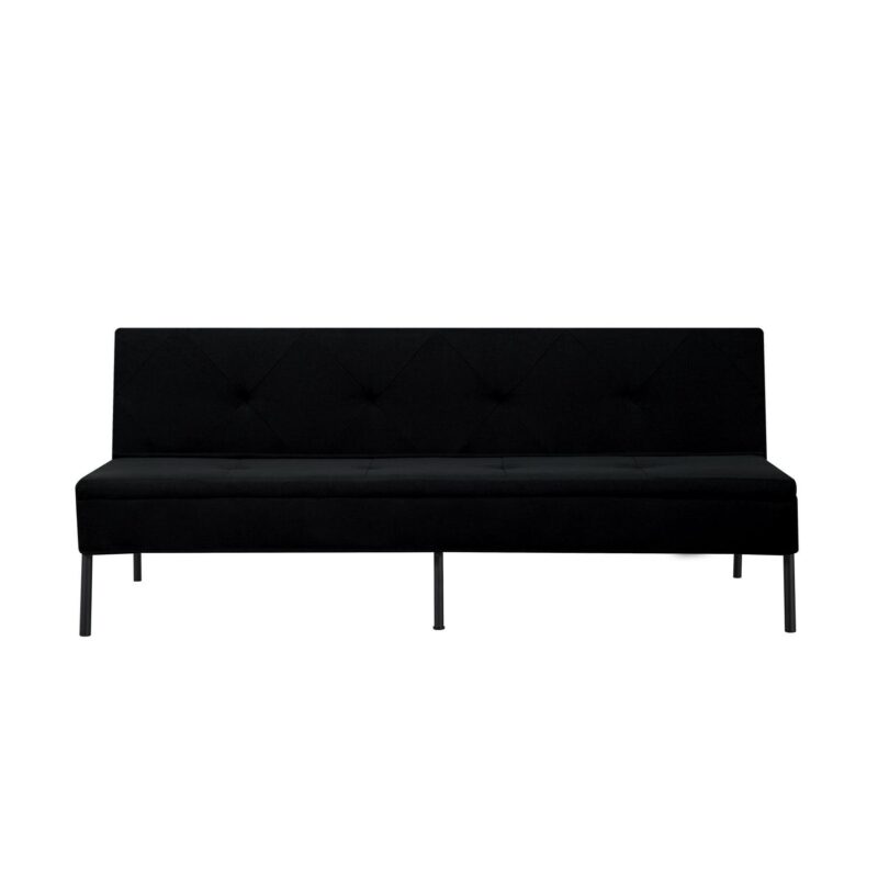 BSHTI 63  Futon Convertible Sofa,Armless,Iron Frame,Five Adjustable Positions Backrest,Space-efficient Design is Ideal for Compact Areas,Black Polyester - Image 15