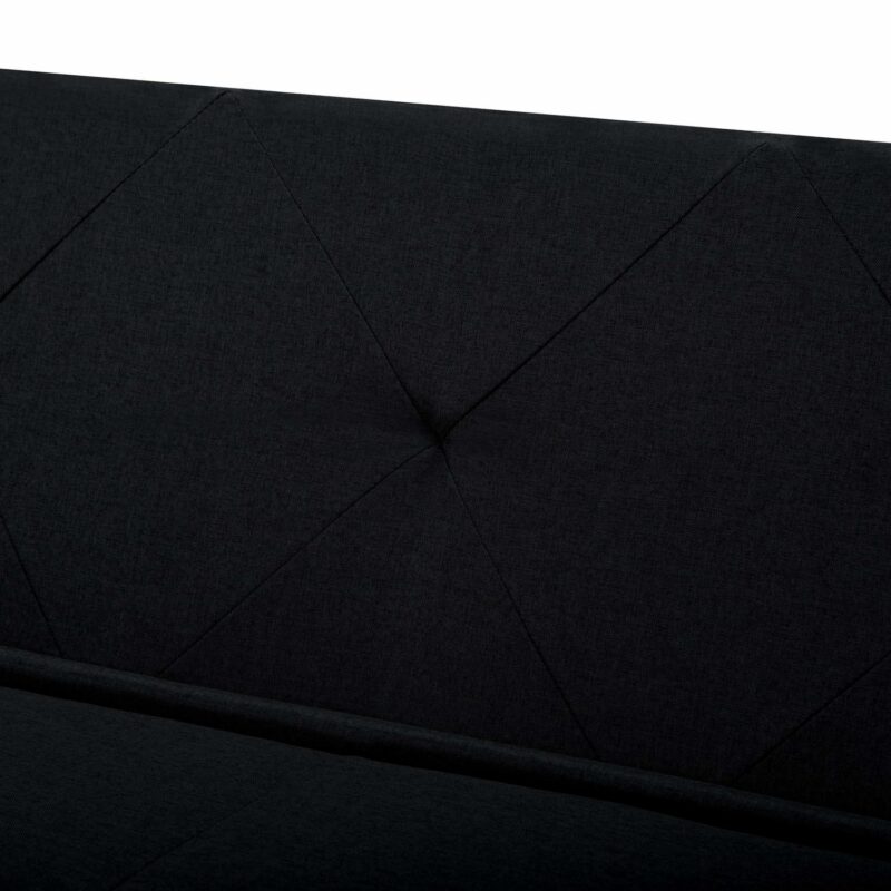 BSHTI 63  Futon Convertible Sofa,Armless,Iron Frame,Five Adjustable Positions Backrest,Space-efficient Design is Ideal for Compact Areas,Black Polyester - Image 11