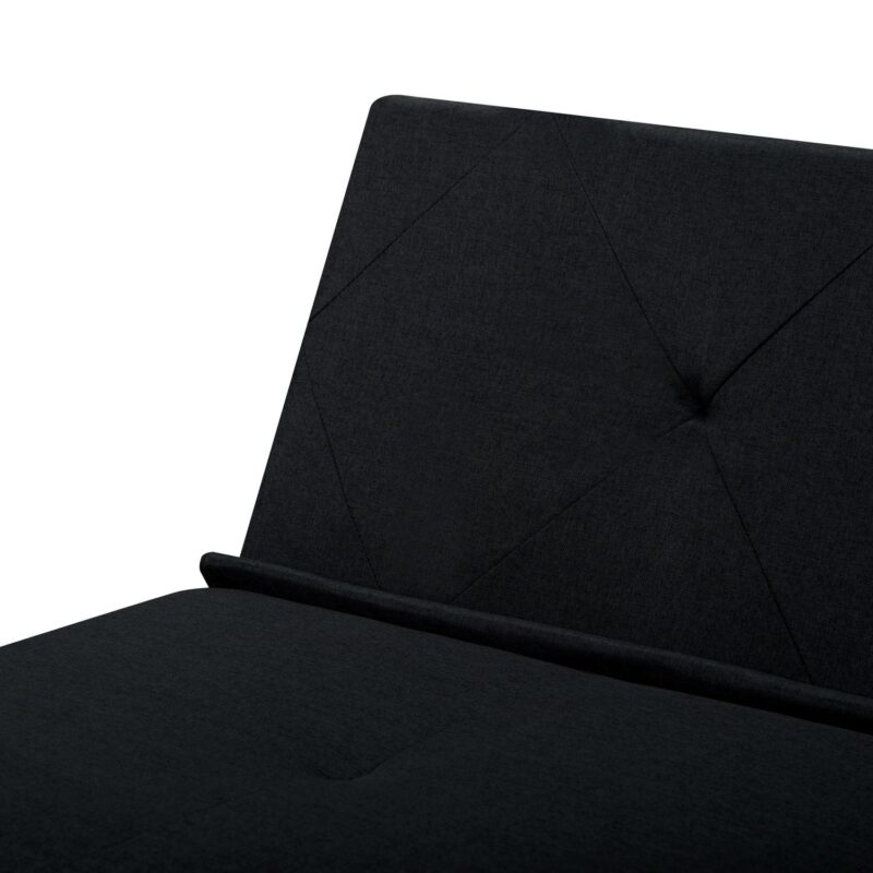 BSHTI 63  Futon Convertible Sofa,Armless,Iron Frame,Five Adjustable Positions Backrest,Space-efficient Design is Ideal for Compact Areas,Black Polyester - Image 12