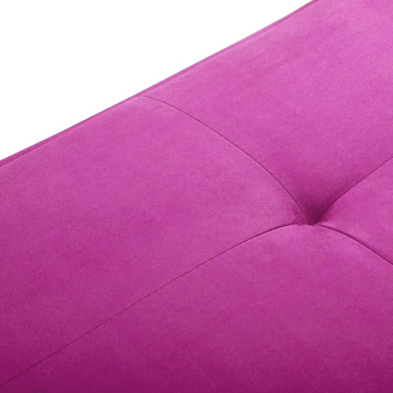 BSHTI 64.6a Futon Sofa Bed,Velvet Upholstery,Twin Size Convertible Sofa,Perfect Meet your Different Needs-Pink - Image 8