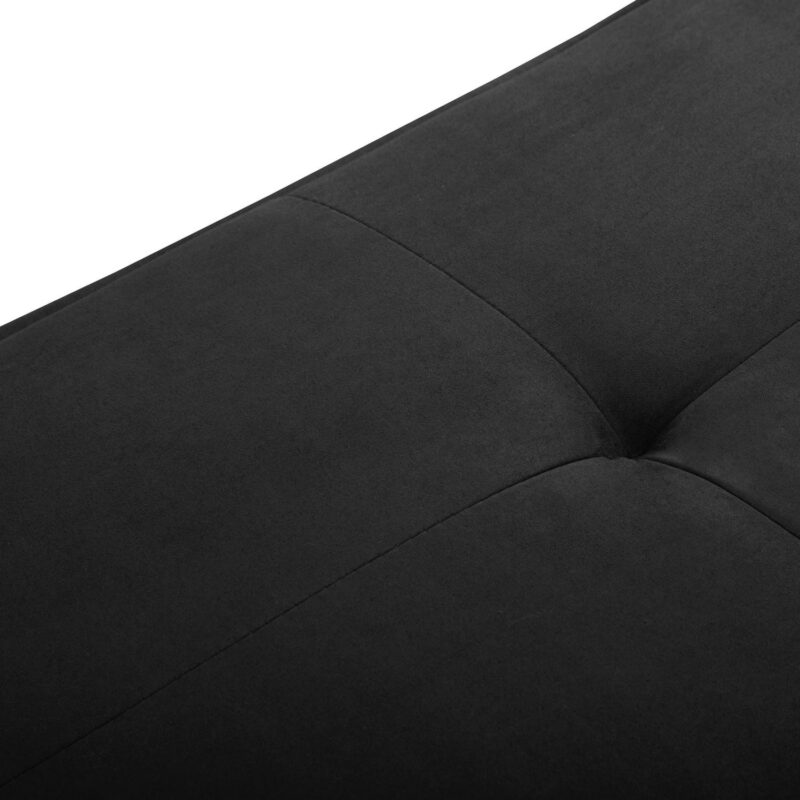 BSHTI 64.6a Twin Size Futon Sofa Bed,PU Upholstery,Manufactured Wood Frame,Futon Convertible Sofa,Perfect for Small Spaces(Black) - Image 8