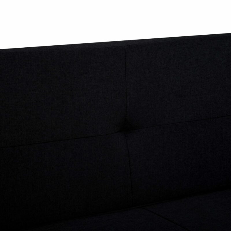 BSHTI 69.5 inch Futon Sofa Bed,Convertible Upholstered Polyester Fabric Sofa Couch for Livingroom(Black) - Image 10