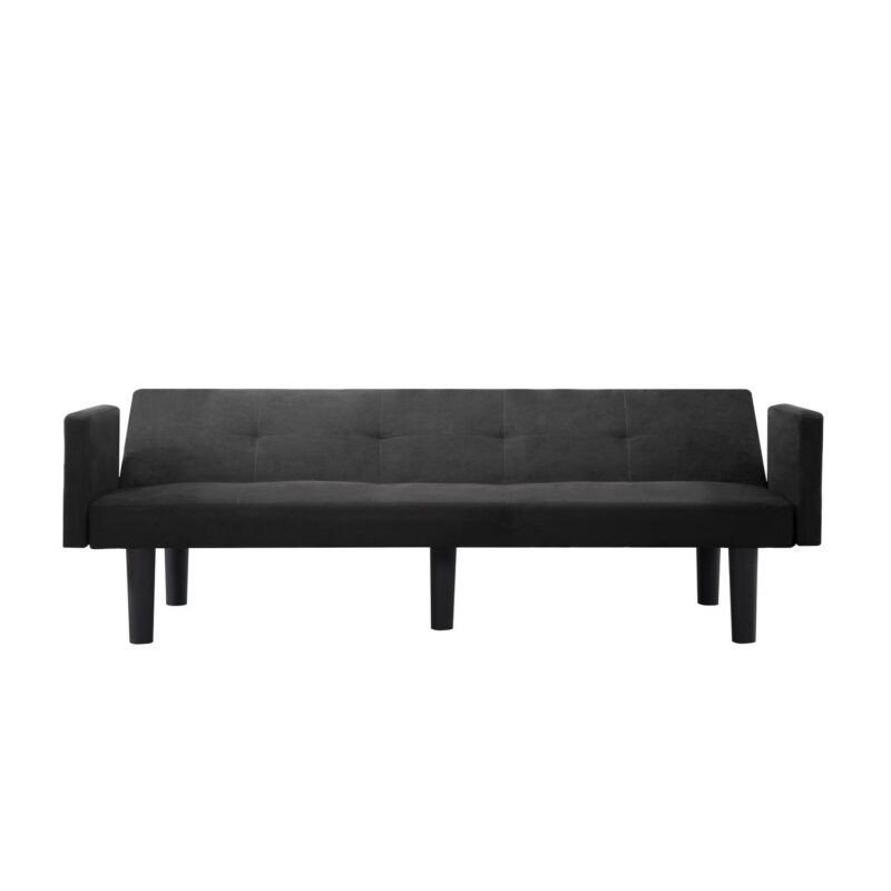 BSHTI 74.8a Futon Sofa Bed,Dark Gray Faux Suede Upholstered,Twin Size Convertible Sofa,3 Adjustable Backrest Positions,Home,Office,and Guest Room - Image 12