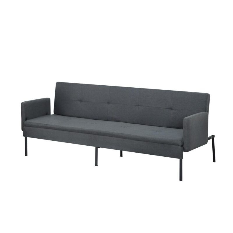 BSHTI 74.8a Futon Sofa Bed,Dark Gray Polyester Upholstered,Twin Size Convertible Sofa,5 Adjustable Positions Backrest for Living Room,Office,Small Apartment - Image 12