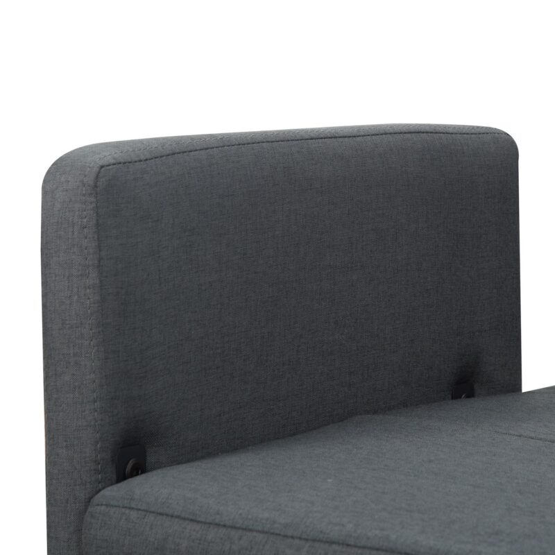 BSHTI 74.8a Futon Sofa Bed,Dark Gray Polyester Upholstered,Twin Size Convertible Sofa,5 Adjustable Positions Backrest for Living Room,Office,Small Apartment - Image 10