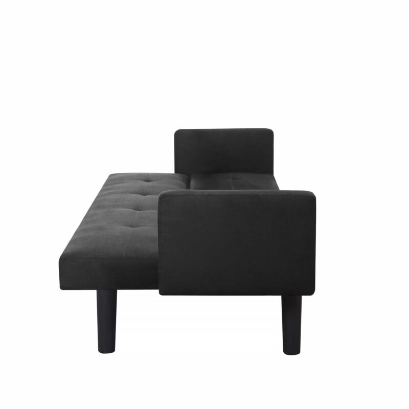 BSHTI 74.8a Futon Sofa Bed,Dark Gray Faux Suede Upholstered,Twin Size Convertible Sofa,3 Adjustable Backrest Positions,Home,Office,and Guest Room - Image 15