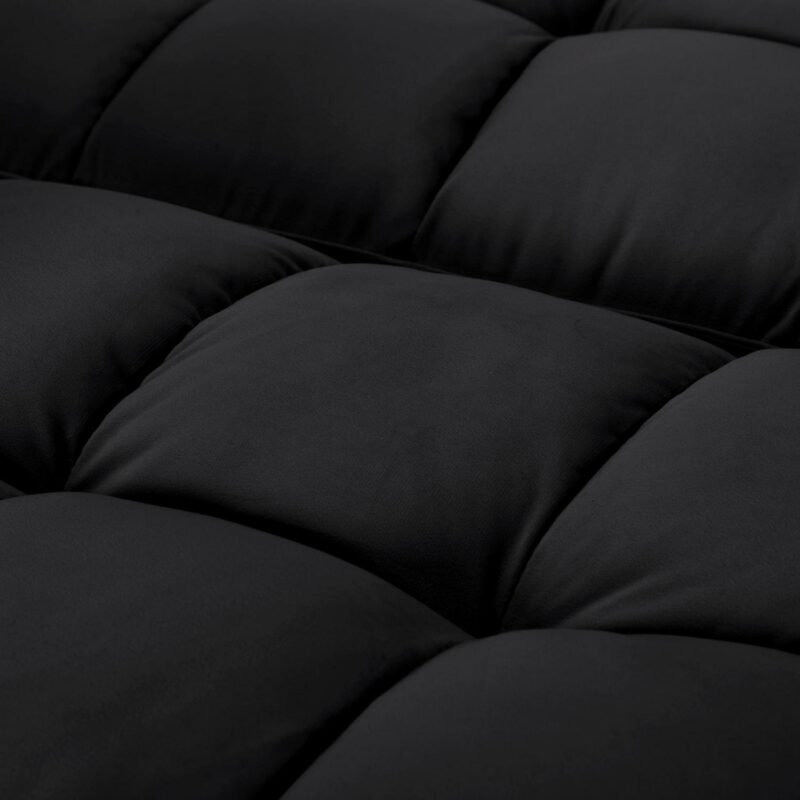 BSHTI 74a Tufted Futon Sofa Bed,Twin Size Black Velvet Fabric Sleeper Sofa,3 Angles for Adjusting Sofa,for your Home,Office,and Guest Room - Image 13