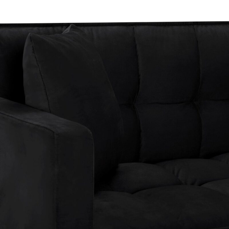 BSHTI 74a Tufted Futon Sofa Bed,Twin Size Black Velvet Fabric Sleeper Sofa,3 Angles for Adjusting Sofa,for your Home,Office,and Guest Room - Image 15
