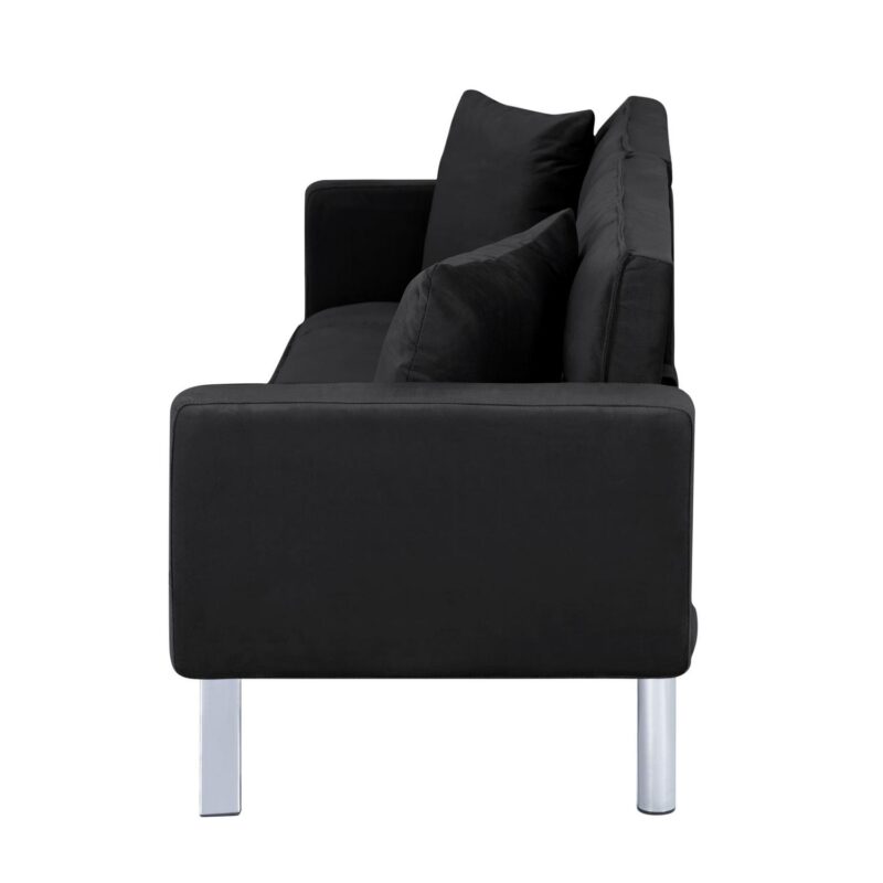 BSHTI 74a Tufted Futon Sofa Bed,Twin Size Black Velvet Fabric Sleeper Sofa,3 Angles for Adjusting Sofa,for your Home,Office,and Guest Room - Image 29