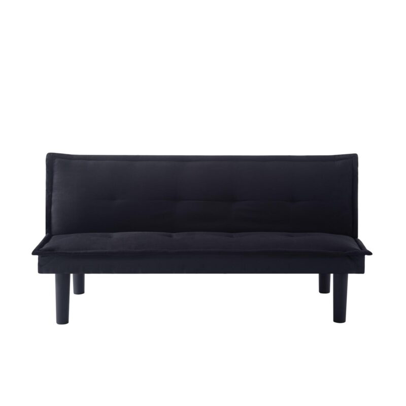 BSHTI Futon Convertible Sofa Bed,3 Adjustable Backrest Positions,Upholstered with Faux Suede,Twin Size Futon Sleeper Sofa(Black) - Image 15