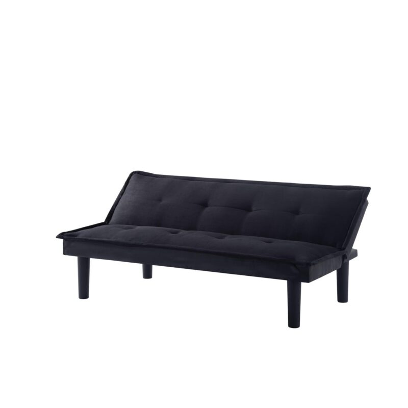 BSHTI Futon Convertible Sofa Bed,3 Adjustable Backrest Positions,Upholstered with Faux Suede,Twin Size Futon Sleeper Sofa(Black) - Image 16