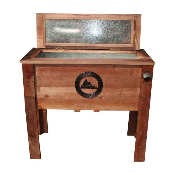 Backyard Expressions 45 qt Wooden Cooler, Brown