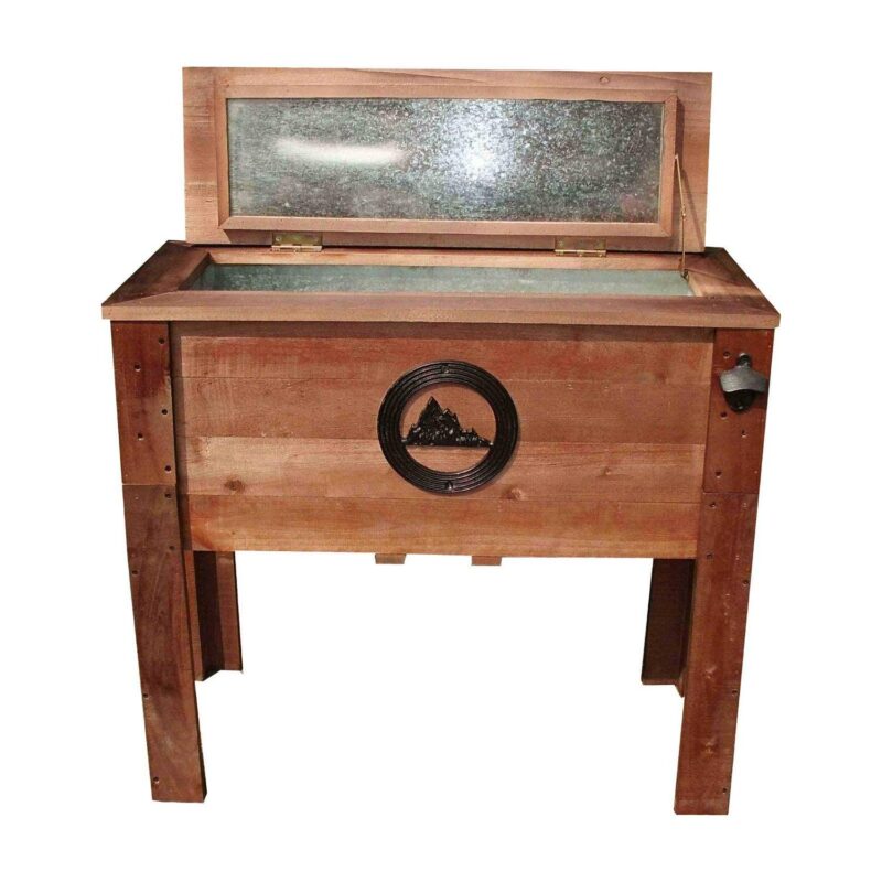 Backyard Expressions 45 qt Wooden Cooler, Brown