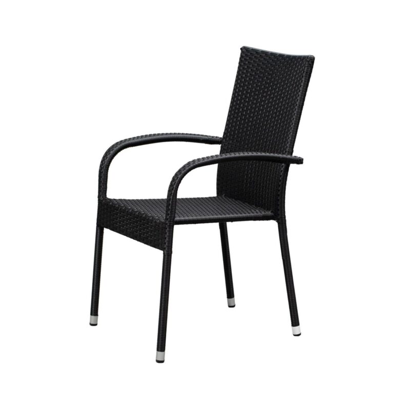 Balkene Home Morgan Outdoor Wicker Chair - Set of 4 - Black - Image 7