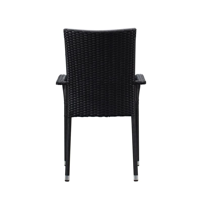 Balkene Home Morgan Outdoor Wicker Chair - Set of 4 - Black - Image 6
