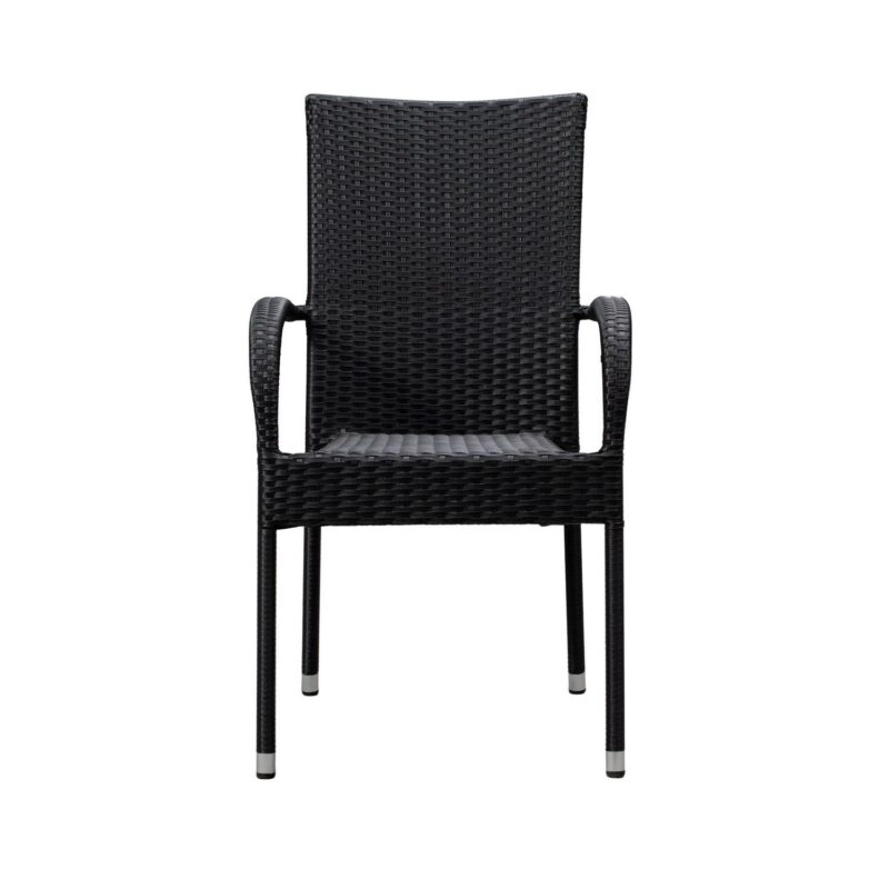 Balkene Home Morgan Outdoor Wicker Chair - Set of 4 - Black - Image 9