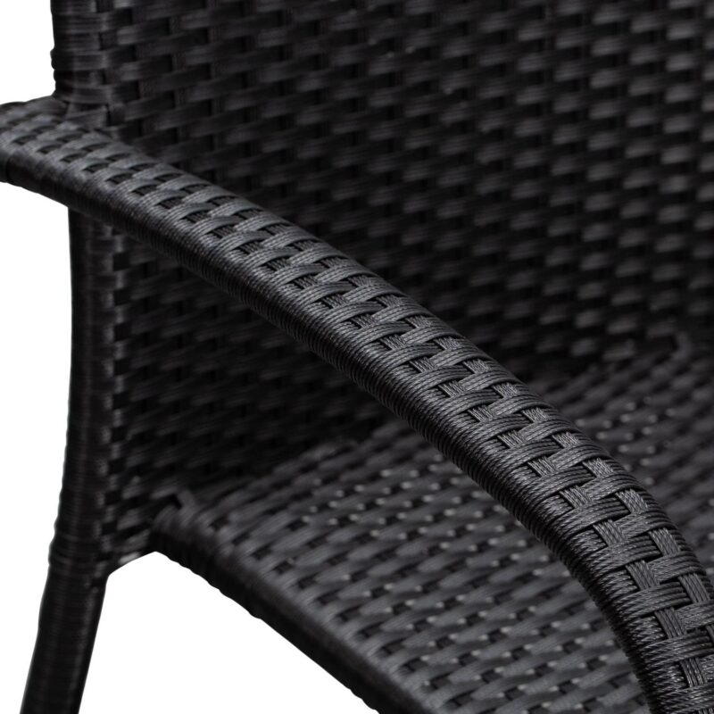 Balkene Home Morgan Outdoor Wicker Chair - Set of 4 - Black - Image 5