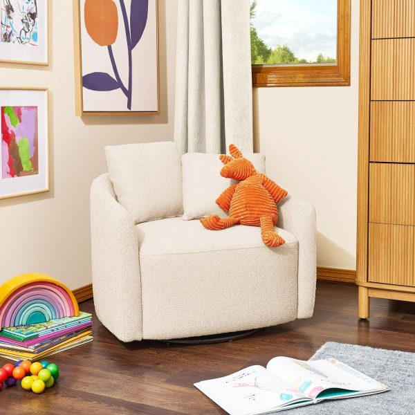 Beautiful Drew Kids Accent Chair by Drew Barrymore, Cream BouclA(C) Fabric