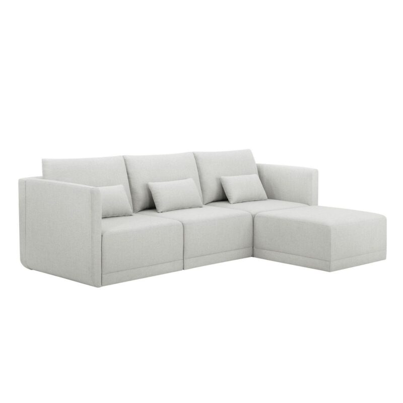 Beautiful Drew Modular Sectional Sofa with Ottoman by Drew Barrymore, Porcini Taupe - Image 8