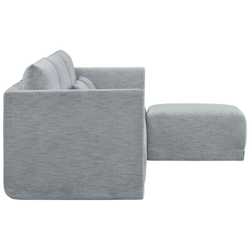 Beautiful Drew Modular Sectional Sofa with Ottoman by Drew Barrymore, Gray Fabric - Image 13