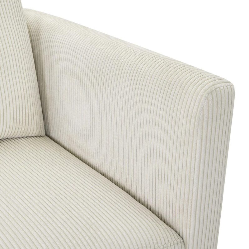 Beautiful Drew Modular Sectional Sofa with Ottoman by Drew Barrymore, Vanilla Cord - Image 7