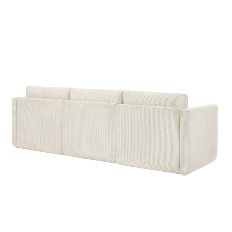 Beautiful Drew Modular Sectional Sofa with Ottoman by Drew Barrymore, Vanilla Cord - Image 4