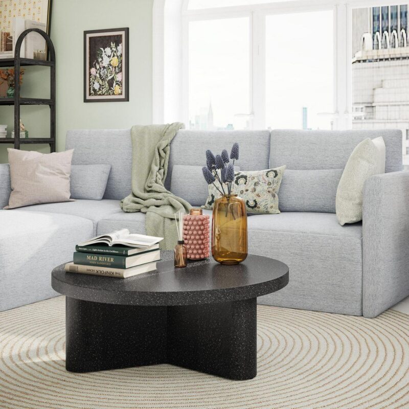 Beautiful Drew Modular Sectional Sofa with Ottoman by Drew Barrymore, Gray Fabric - Image 3