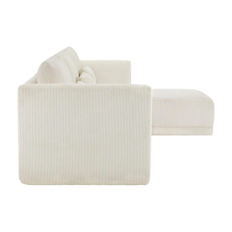 Beautiful Drew Modular Sectional Sofa with Ottoman by Drew Barrymore, Vanilla Cord - Image 6