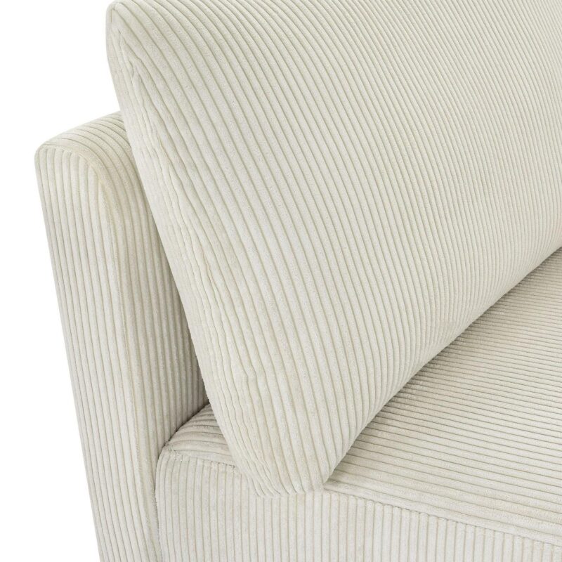Beautiful Drew Modular Sectional Sofa with Ottoman by Drew Barrymore, Vanilla Cord - Image 3
