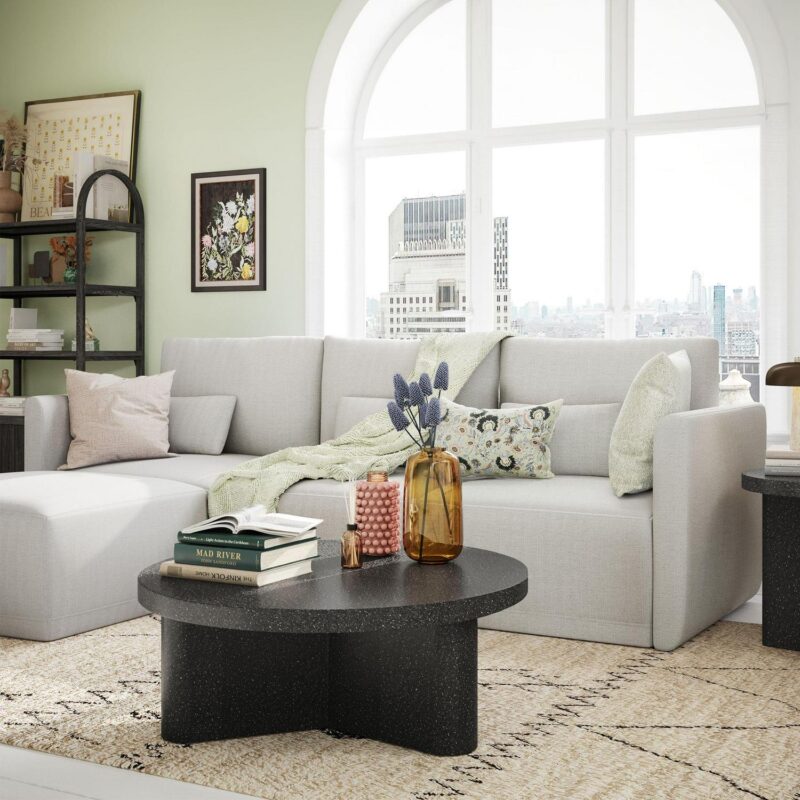 Beautiful Drew Modular Sectional Sofa with Ottoman by Drew Barrymore, Porcini Taupe - Image 12