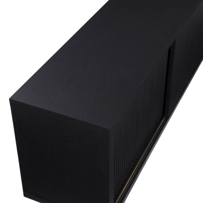 Beautiful Fluted TV Stand for TVa s up to 70a by Drew Barrymore, Rich Black Finish - Image 6