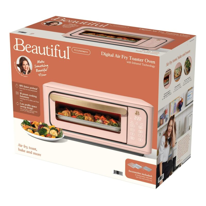 Beautiful Infrared Air Fry Toaster Oven, 9-Slice, 1800 W, Rose by Drew Barrymore - Image 12