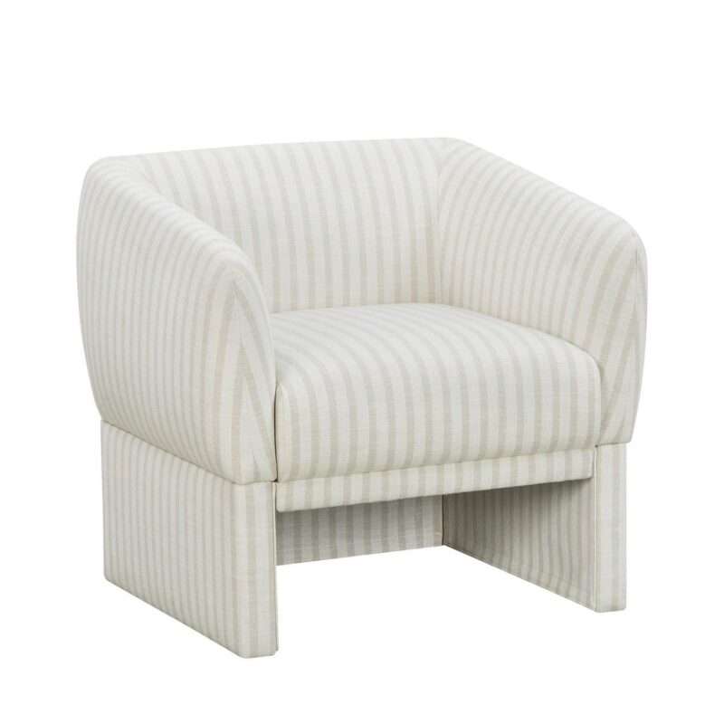 Beautiful Neutral Stripe Accent Chair - Image 2