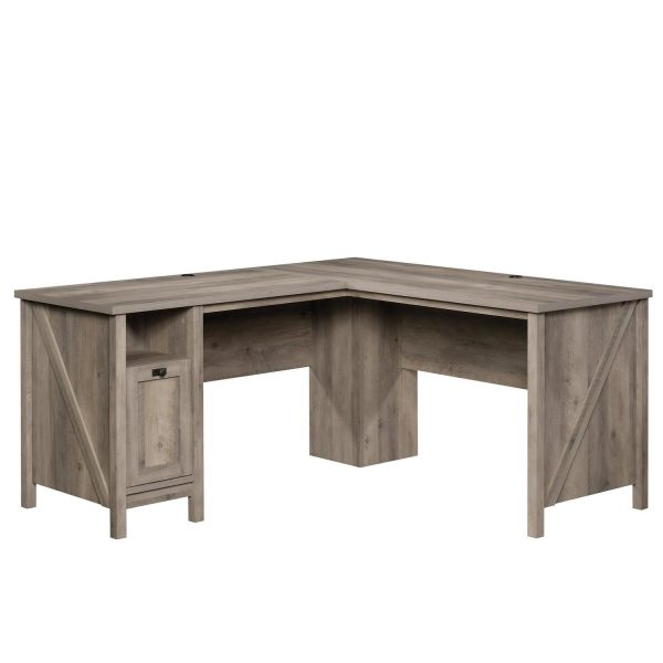 Better Homes and Gardens Modern Farmhouse L-Desk, Rustic Gray Finish