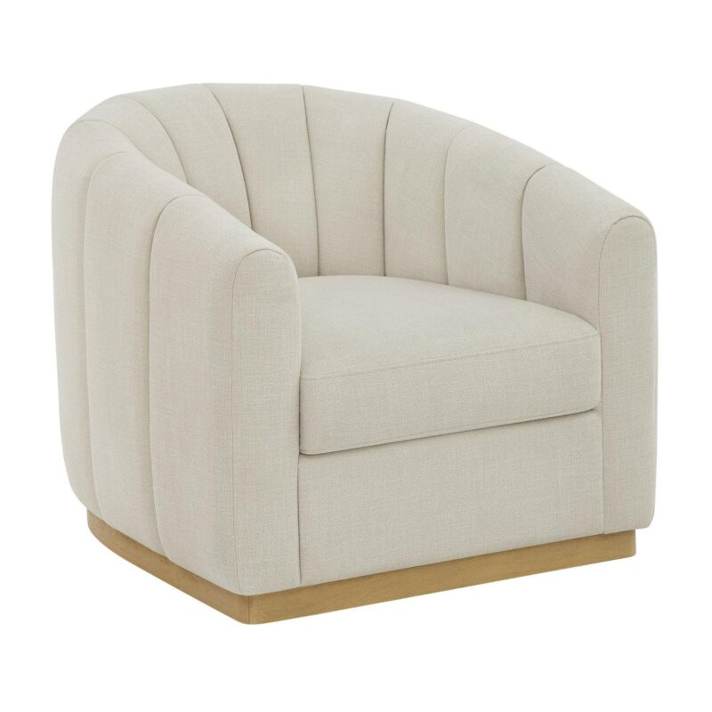 Better Homes and Gardens Lillian Accent Swivel Chair, Cream Linen - Image 8
