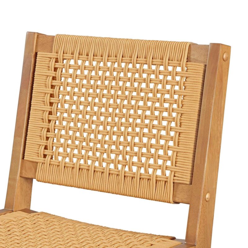 Better Homes and Gardens Vista Woven Coastal Dining Chairs 2 Pack, Light Honey Finish - Image 7