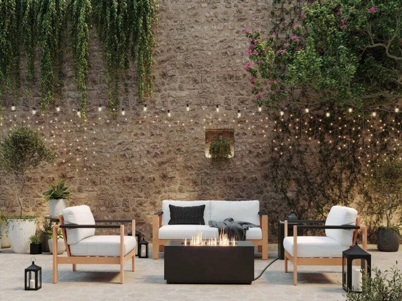 Better Homes and Gardens 42  Rectangle Gas Fire Pit, Black - Image 8