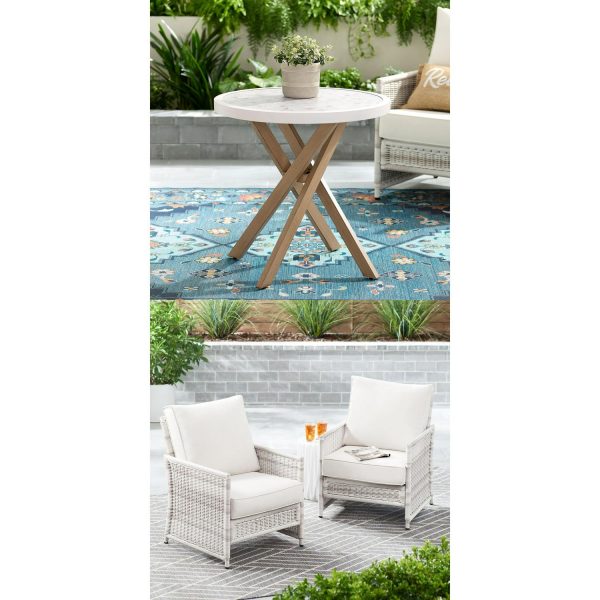 Better Homes and Gardens Paige 3-Piece Outdoor Wicker Bistro Set, White