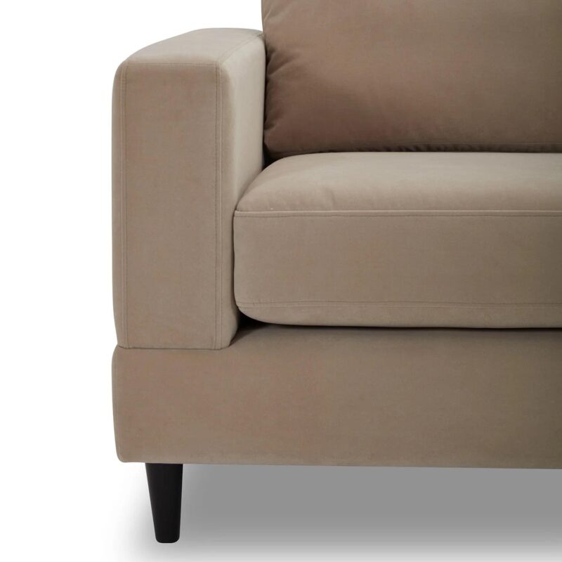 Better Homes and Gardens Springwood Wood Frame 83.46  Couch, Beige Velvet - Image 3