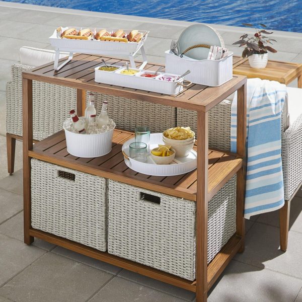 Better Homes and Gardens Davenport Outdoor Patio Rectangular Steel Console Table, Gray