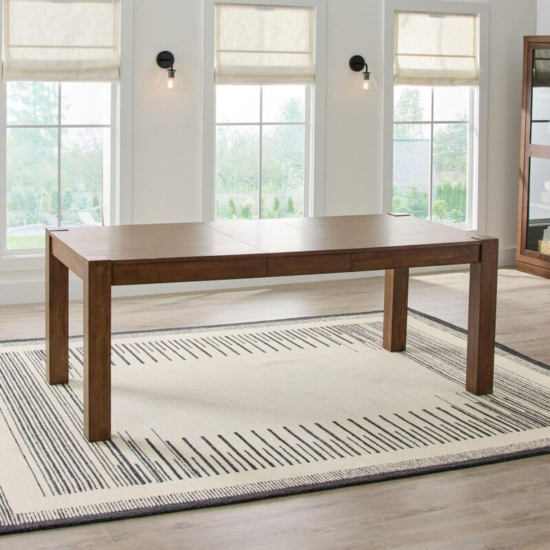 Better Homes and Gardens Bryant Solid Wood Extendable Dining Table, Walnut Finish