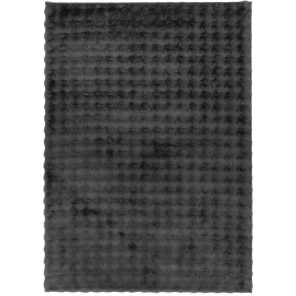 Better Homes and Gardens 7x10 Gray Faux Fur Bubbles Indoor Area Rug