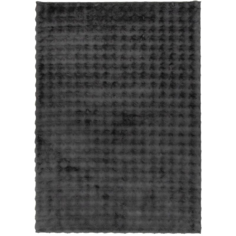 Better Homes and Gardens 7x10 Gray Faux Fur Bubbles Indoor Area Rug