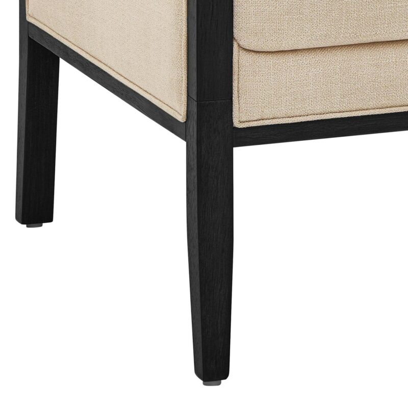Better Homes and Gardens Windsor Linen Armchair, Espresso Wood - Image 6