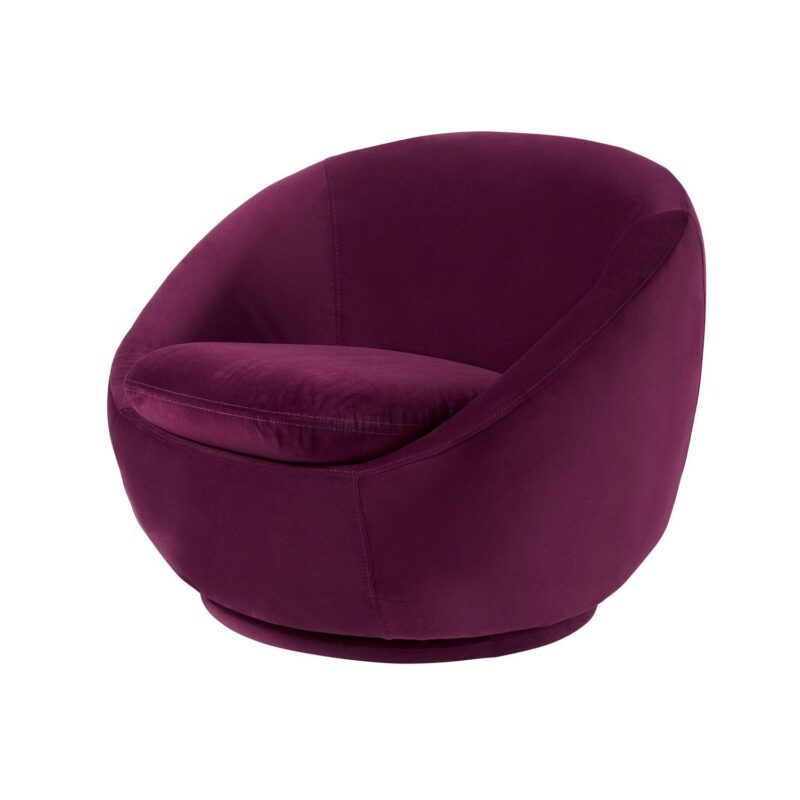 Better Homes and Gardens Mira Swivel Chair, Merlot Velvet - Image 5