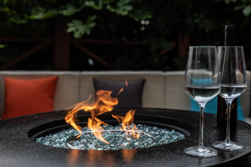 Better Homes and Gardens Colebrooke 37  Round 50,000 BTU Propane Gas Fire Pit Table with Glass Beads, Metal Lid and Protective Cover - Image 12