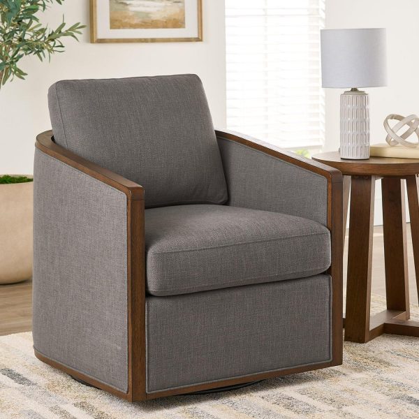 Better Homes and Gardens Windsor Swivel Accent Chair, Gray